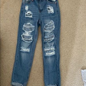 Hugh rose ripped mom jeans